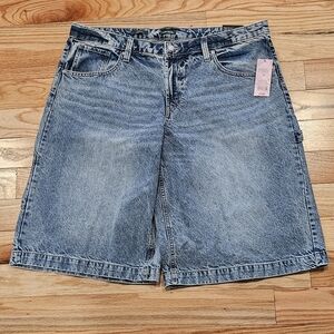 Burmuda Low Rise Carpenter Shorts, Light Wash Blue, Size 16, NWT